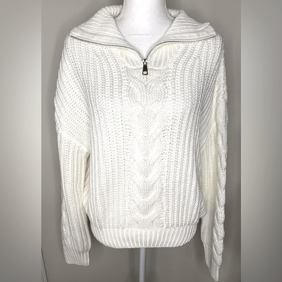 NWT Elan Everest Cable Knit Sweater Women Size Small Cotton Blend - Picture 1 of 7
